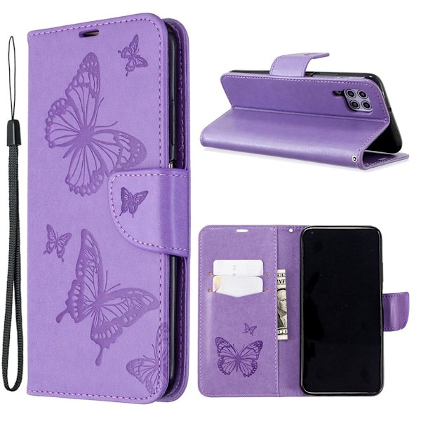 Butterfly Huawei P40 Lite / Nova 6 SE Etui - Lilla Purple