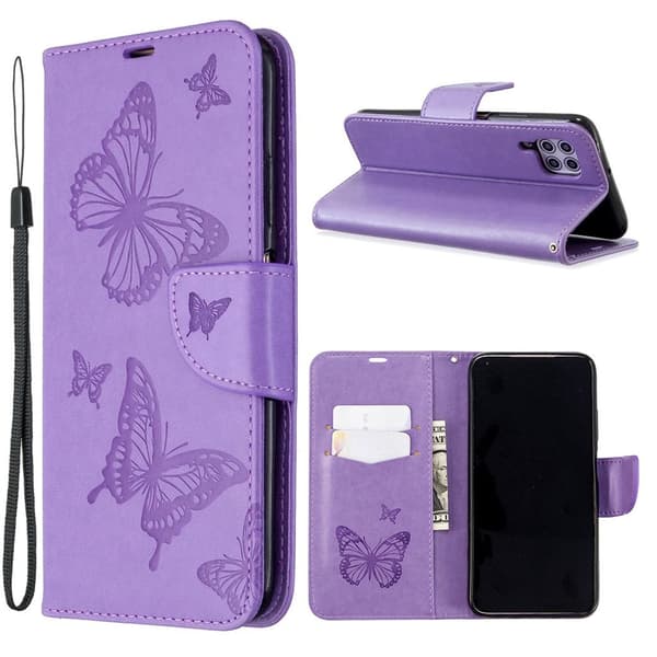 Butterfly Huawei P40 Lite / Nova 6 SE veske - Lilla Purple