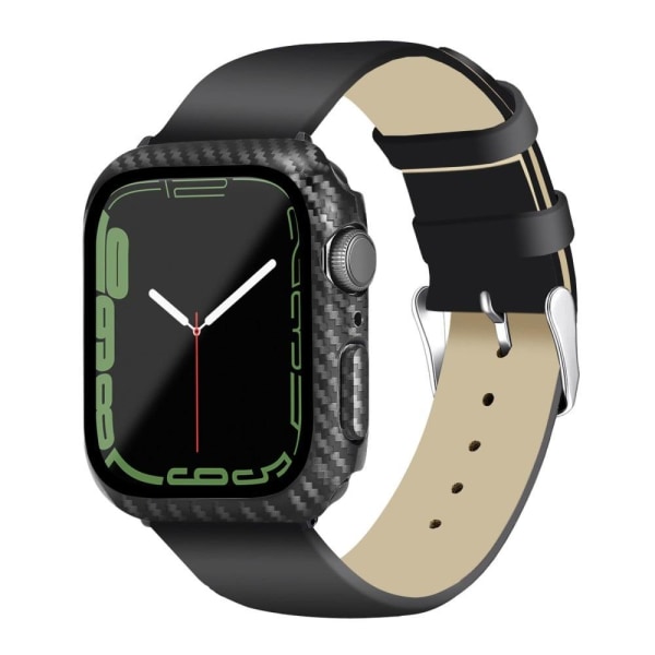 Apple Watch Series 3/2/1 42mm carbon fiber style covert with tem Svart