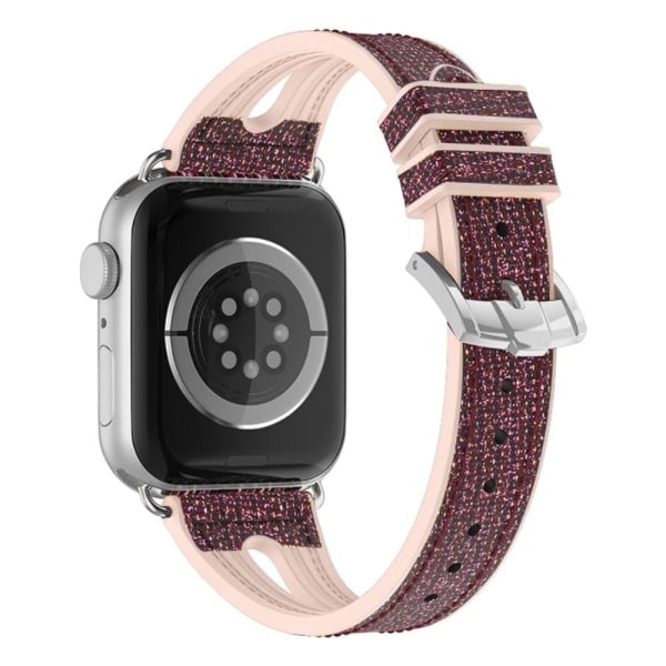 Apple Watch Series 8 (45 mm) urrem i silikone med glittermønster Purple