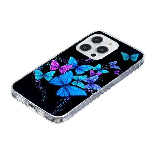 Vibe iPhone 15 Pro skal - Färgglada Fjärilar Blå