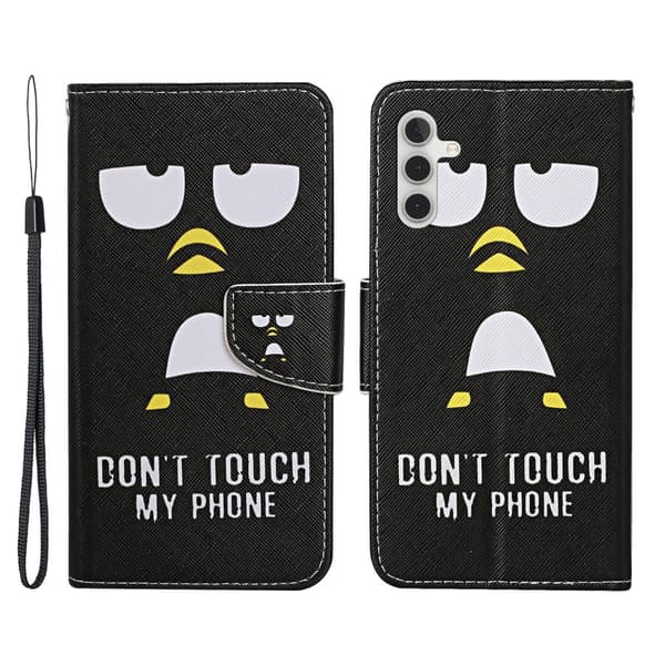 Wonderland Samsung Galaxy A34 5G Flip Etui - Pingvin Black