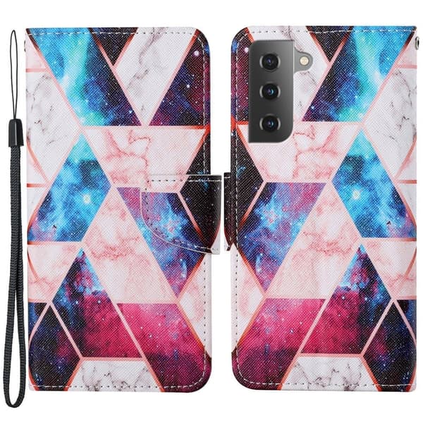 Wonderland Samsung Galaxy S22 Läppäkotelo - Starry Sky / Marble Pattern Multicolor