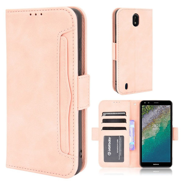 Modernt Nokia C01 Plus fodral med plånbok - Rosa Rosa