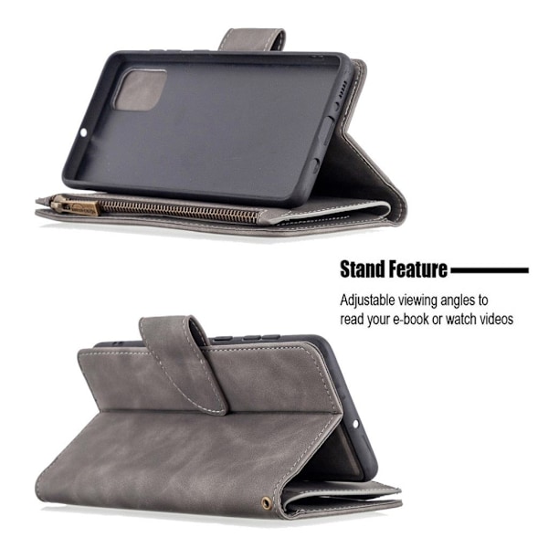 Premium Wallet Samsung Galaxy A71 Etui - Grå Silver grey