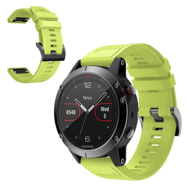 Garmin Fenix 5 durable silicone watch band - Flourescent Green Grön