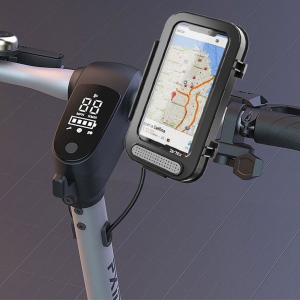 Universal waterproof touch screen bike handlebar phone holder Svart