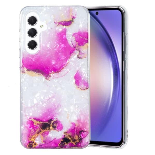 Marmormotiv Samsung Galaxy A54 skal - Röd Marmor Rosa