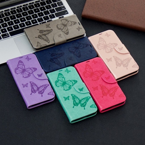 Butterfly Nokia 2.3 flip kotelot - Harmaa Silver grey