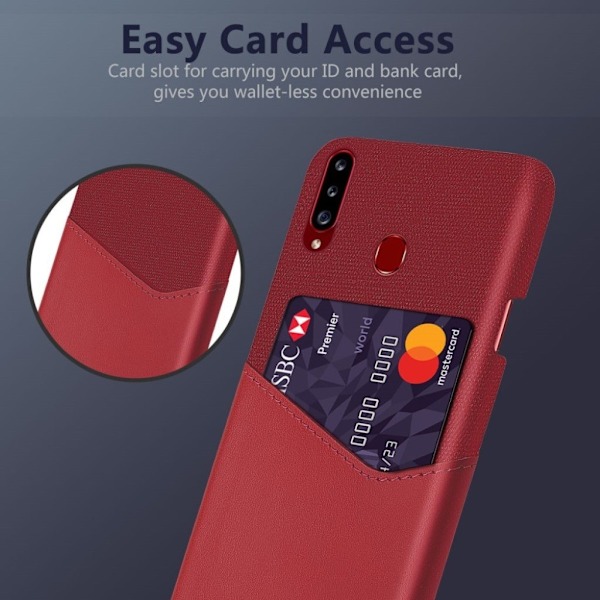 Bofink Samsung Galaxy A20s Kortdeksel - Rød Red