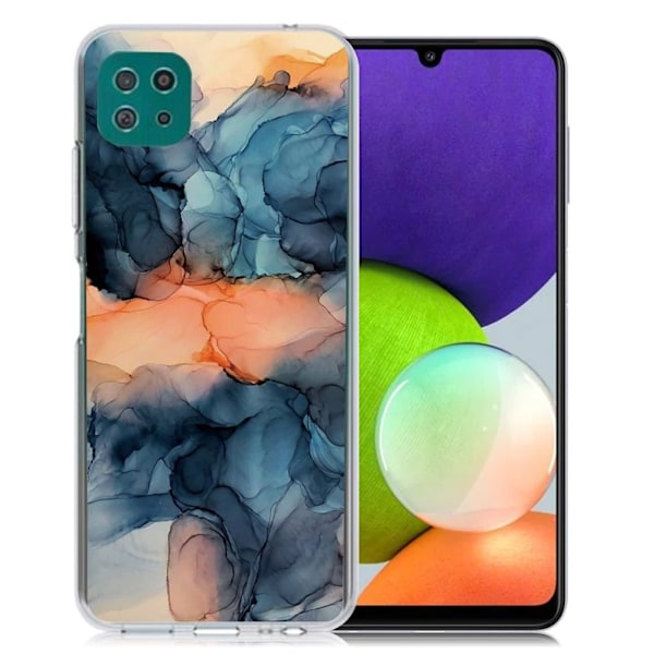 Marble Samsung Galaxy A22 5G Suojakotelo - Orange Between The Blues Multicolor