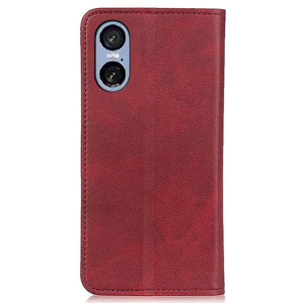 Äkta läder Sony Xperia 5 VI fodral - Röd Röd