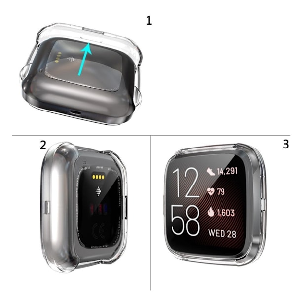 Fitbit Versa 2 elektropläteringsfodral - Transparent Transparent