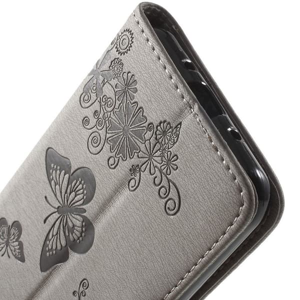 Moberg Samsung Galaxy J3 (2016) læder-etui med kortholder og stander - Grå Silver grey