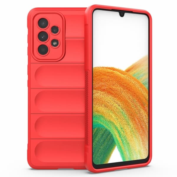 Mjukt greppformat Samsung Galaxy A73 skal - Röd Röd