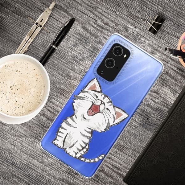 Deco OnePlus 9 Pro skal - Liten Katt Silvergrå