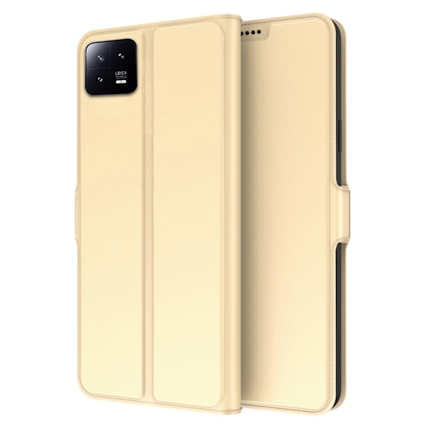 Sileä ja ohut premium-PU-nahkakotelo Xiaomi 13 - Kulta Gold