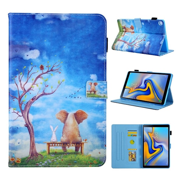 Samsung Galaxy Tab A 10.1 (2019) kuvioitu monikulmainen nahkakotelo - Sika Ja Kani Multicolor