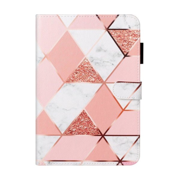 iPad Mini (2019) pattern leather flip case - Geometric Pattern Pink
