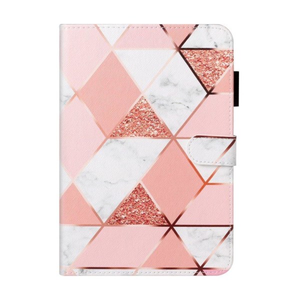 Mønstertryk læderpungetui iPad mini (2019) 7,9 tommer - Geometrisk Mønster Pink