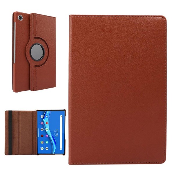 Lenovo Tab M10 FHD Plus 360 degree litchi texture leather case - Brown