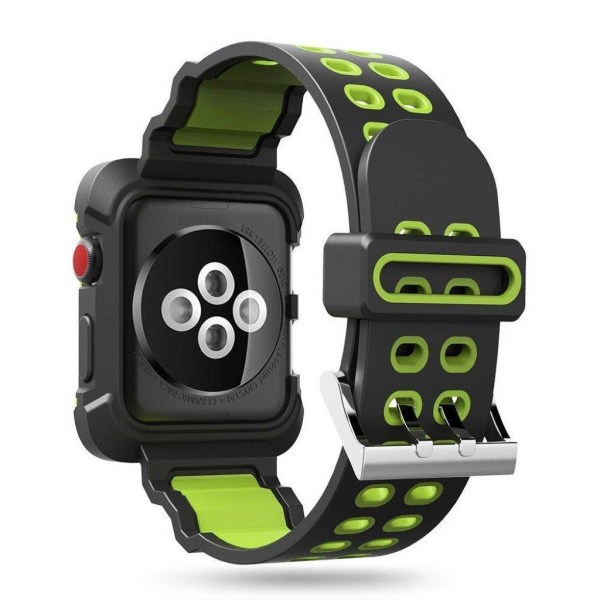 Apple Watch Series 4 44mm erstatnings urrem i silikone i flere farver - Sort/Grøn Green