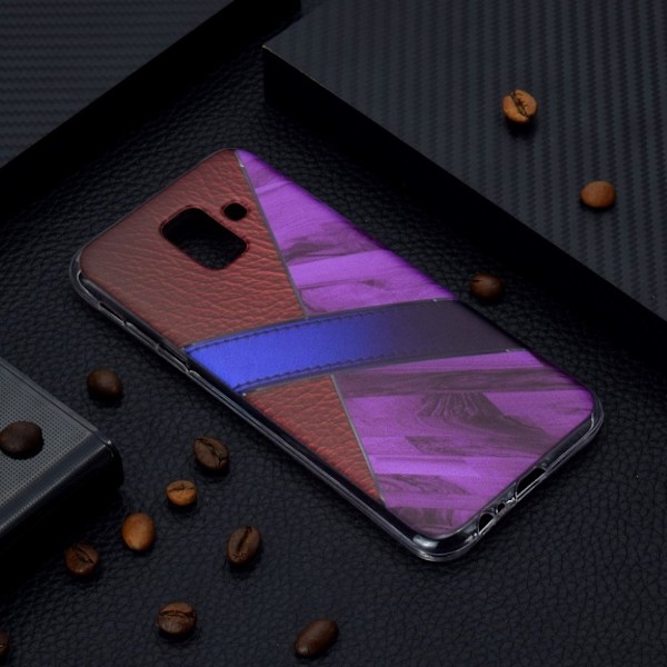 Marmormotiv Samsung Galaxy A6 (2018) skal - Lila Blå multifärg
