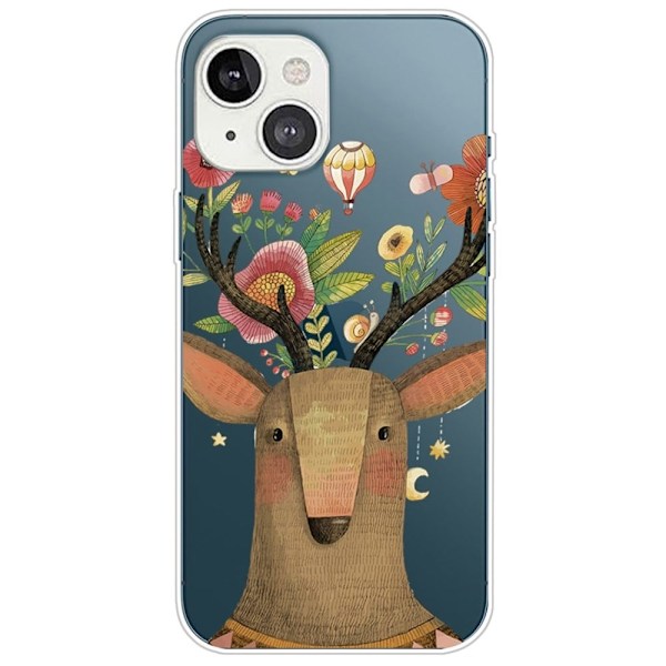 iPhone 14 6.1 tommer Ultra Slim Phone Case Pattern Printing Design Soft Flexible IMD Cell Phone Shell Cover - Brun Brown