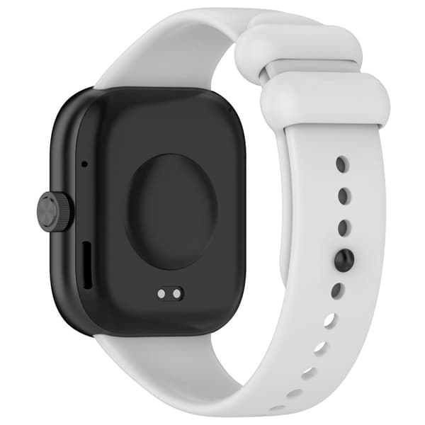 Xiaomi Redmi Watch 4 / Mi 8 Pro silikoneurrem med sort spænde - Lysegrå Silver grey