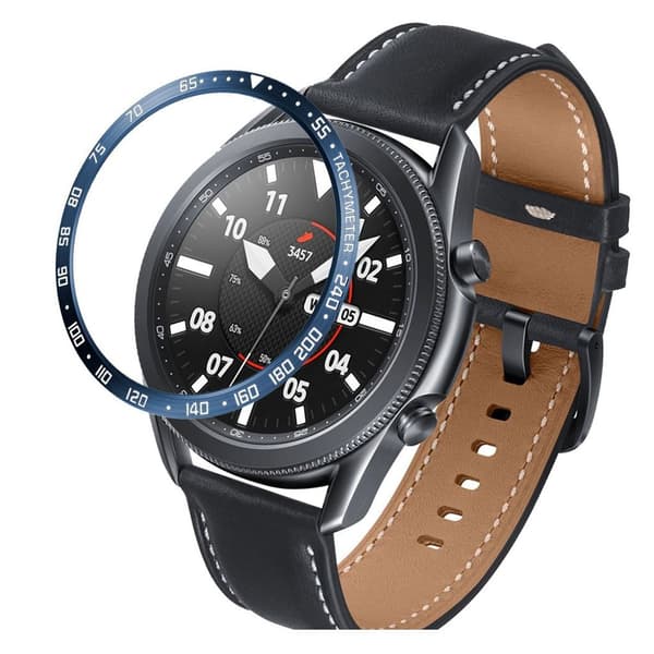 Samsung Galaxy Watch 3 (45mm) holdbar dial bezel - blå / hvid Letters / E Type Blue