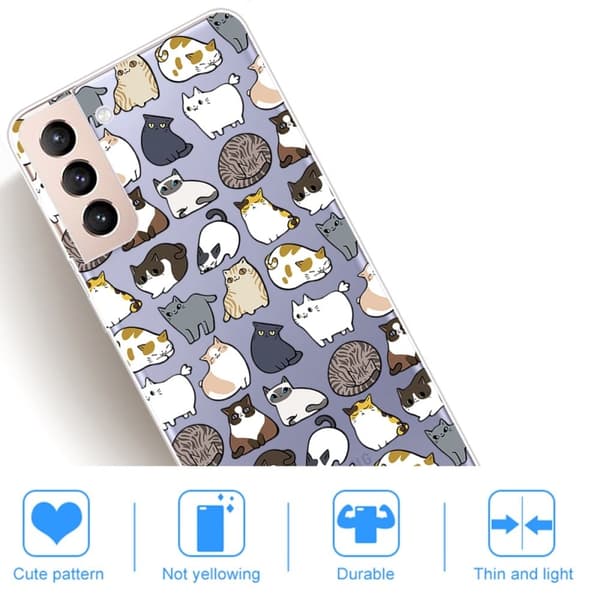 Deco Samsung Galaxy S22 Suojakotelo - Cute Cats Multicolor