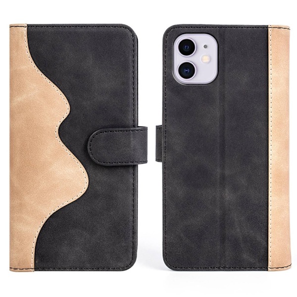 To-farvet iPhone 11 læderetui - Sort Black