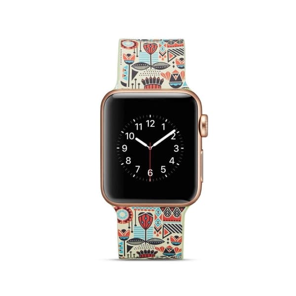 Apple Watch serie 4 44mm silikoneurrem - Farverigt design Multicolor