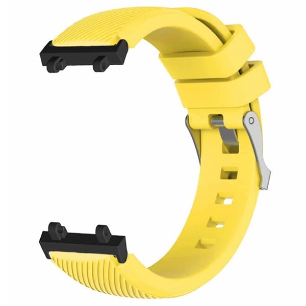 Huami Amazfit Active Edge A2212 Watch Band Twill Texture Silicone Strap Replacement - Gul Yellow