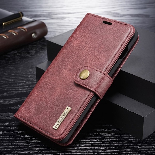 DG.MING Samsung Galaxy S10 2-i-1 split læderetui - Rød Red