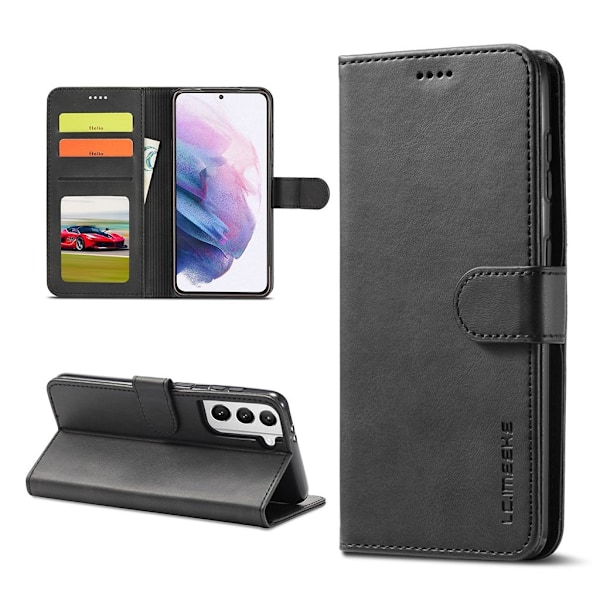 LC.IMEEKE Samsung Galaxy S21 Plus 5G flip case - Musta Black