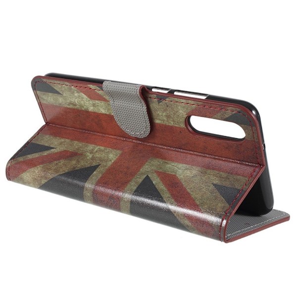 Huawei P20 Printet Mønster PU læder flip etui - Retro UK Flag Multicolor