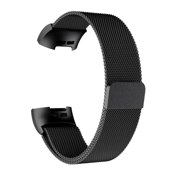 Fitbit Charge 3 luxury milanese watch strap replacement - Black Svart