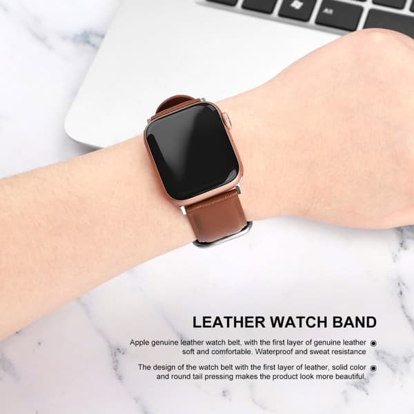 Apple Watch (41mm) nahkainen kellonhihna - Ruskea Brown