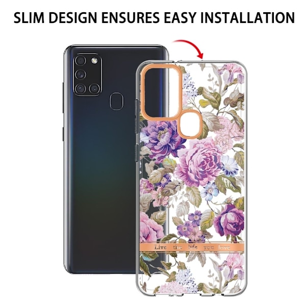 Supertyndt og slidstærkt softcover til Samsung Galaxy A21s - Lilla Pæon Purple