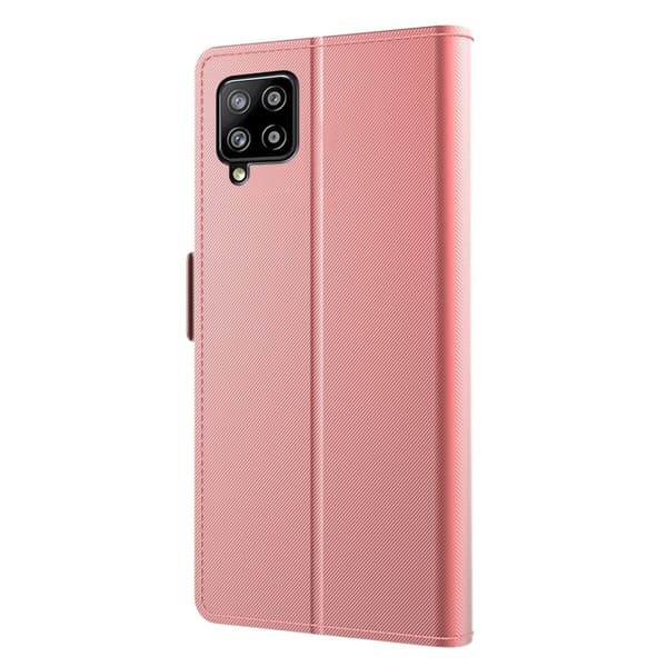 Phone Etui med Make-up Mirror og Slick Design til Samsung Galaxy A22 4G - Rødguld Pink