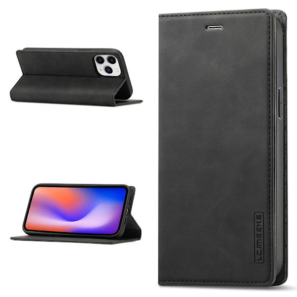 LC.Imeeke iPhone 13 Pro Läppäkotelo - Musta Black