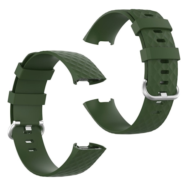 Fitbit Charge 3 / 4 hållbar klockarmband - army grön Grön