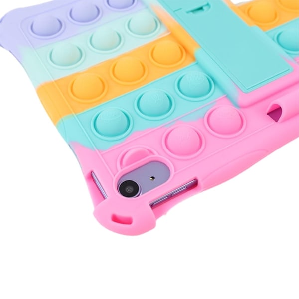 iPad 10.9 (2022) fidget bubbel silikonfodral med kickstand - Färgstark Ljusblå multifärg