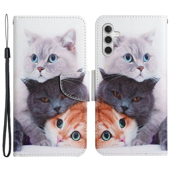 Wonderland Samsung Galaxy A55 fodral -Tre Katter Silvergrå