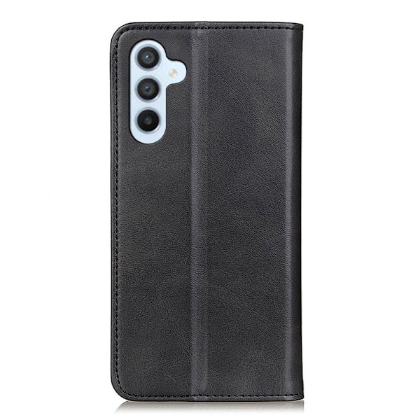 Flip Etui med Pung i Ægte Læder til Samsung Galaxy A24 4G - Sort Black