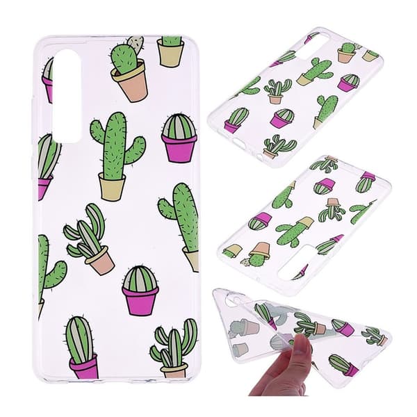 Huawei P30 trykt mønster etui - Kaktus Multicolor