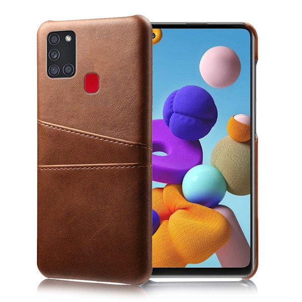 Dual Card Etui Samsung Galaxy A21s - Brun Brown