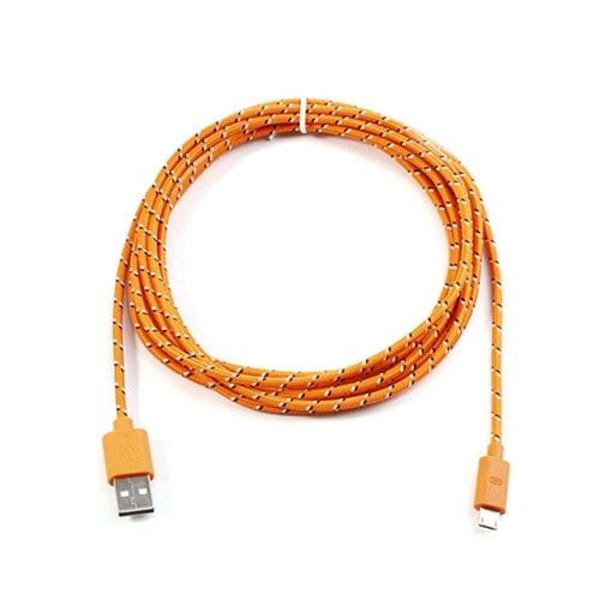 Universel 3m Micro USB Kabel til Android Smartphones - Orange Orange