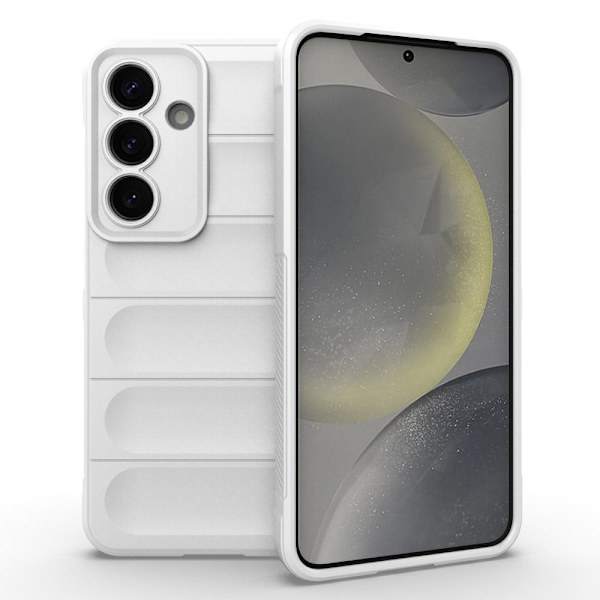 Mjukt greppformat Samsung Galaxy S25 skal - Vit Vit